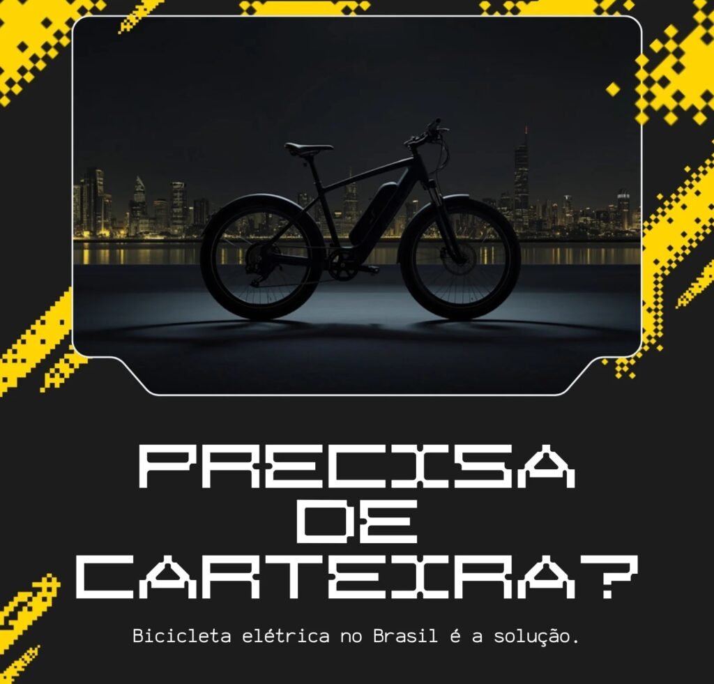 Bicicleta elétrica Cyberbikes Brasil ao entardecer com a pergunta: precisa de carteira CNH no Brasil?