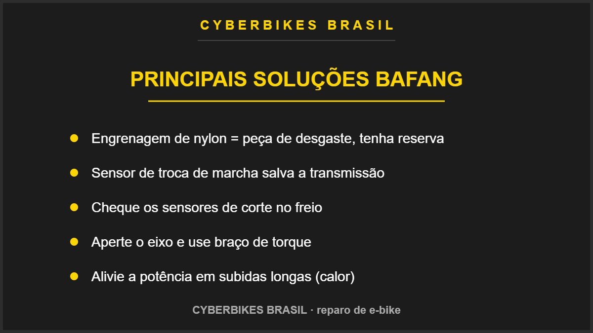 Checklist das soluções mais comuns para o motor Bafang BBS