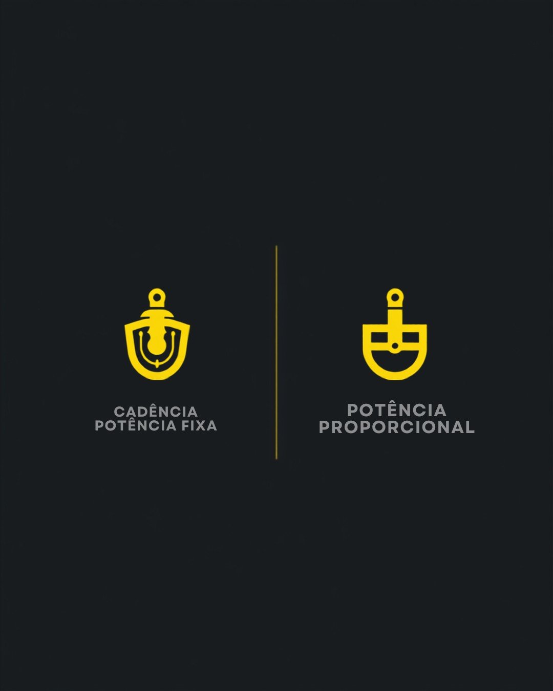 Comparação em ícones: sensor de cadência com potência fixa e sensor de torque com potência proporcional numa e-bike
