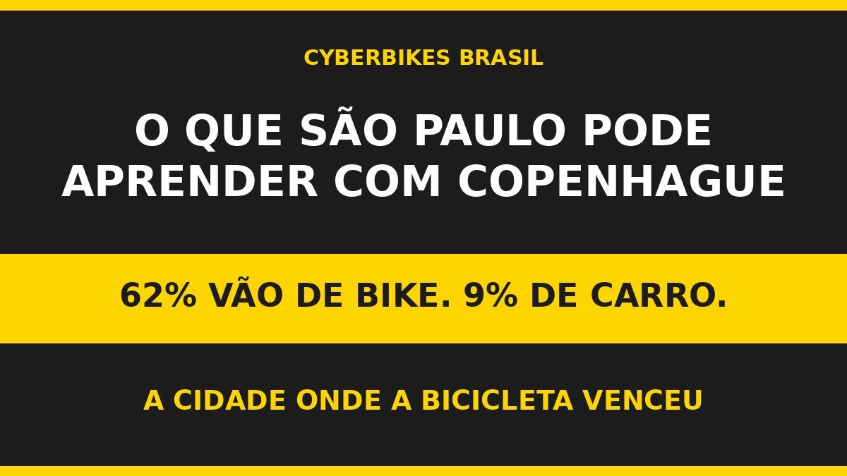 Arte Cyberbikes Brasil: o que São Paulo pode aprender com Copenhague — 62% vão de bike, 9% de carro