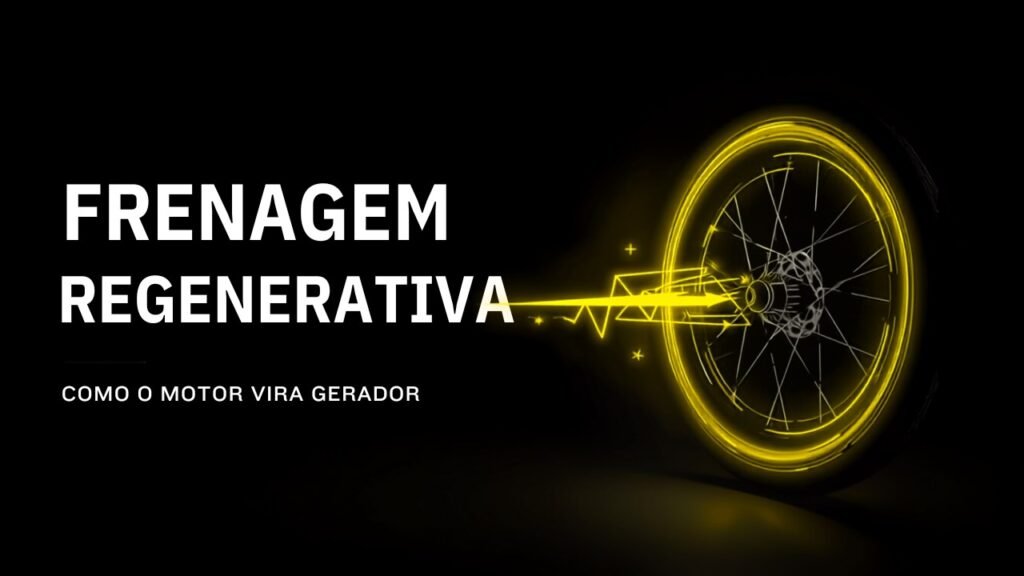 Frenagem regenerativa na bicicleta elétrica: roda de e-bike com energia voltando para a bateria — Cyberbikes Brasil