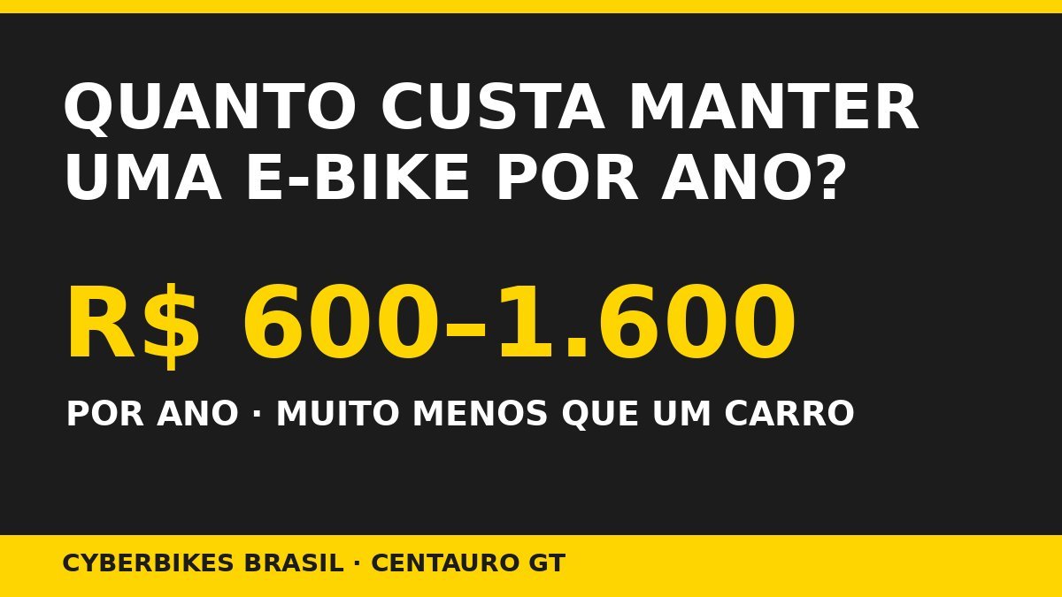 Quanto custa manter uma bicicleta elétrica por ano no Brasil: R$ 600 a 1.600, muito menos que um carro