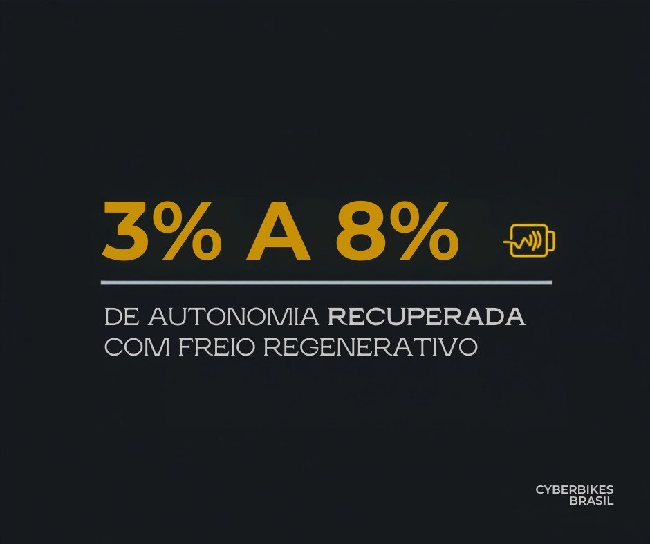 Estatística: freio regenerativo recupera de 3% a 8% de autonomia na bicicleta elétrica