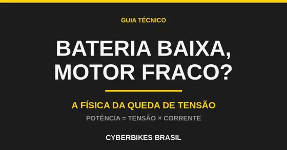 Banner Cyberbikes: bateria baixa deixa o motor da e-bike mais fraco pela queda de tensão