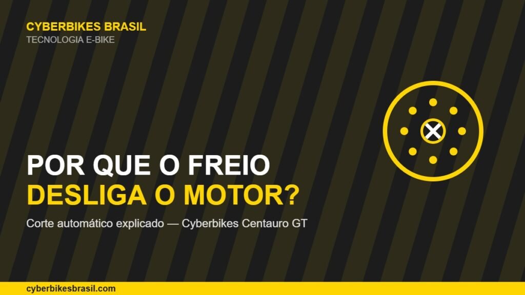 Ícone de disco de freio com corte automático do motor da bicicleta elétrica Cyberbikes