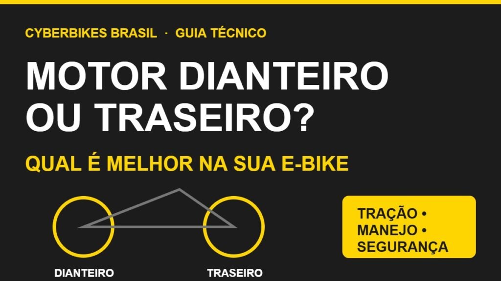 Comparativo de motor na roda dianteira ou traseira em bicicleta elétrica Cyberbikes
