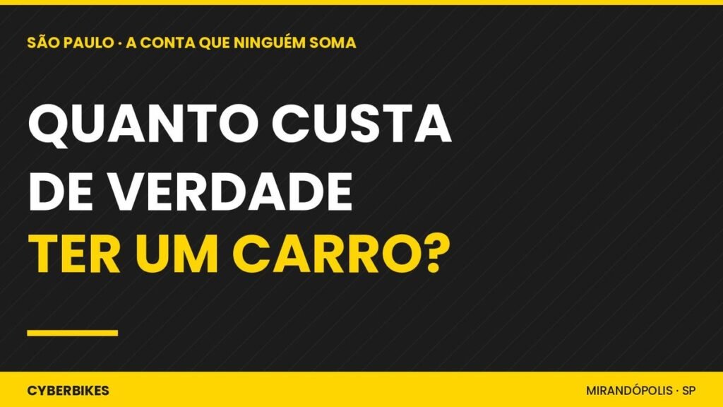 Arte da Cyberbikes Brasil perguntando quanto custa de verdade ter um carro em São Paulo